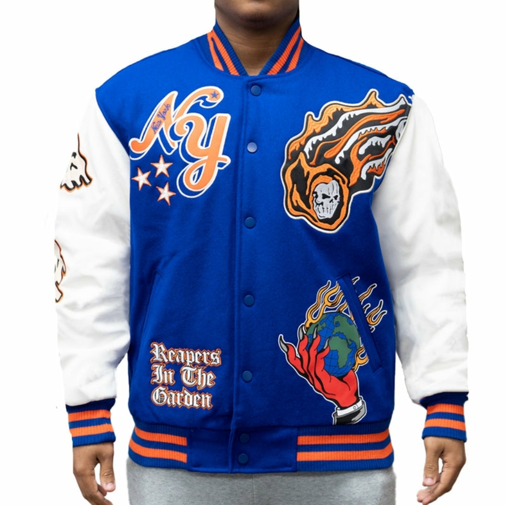 New York "Respect The Garden" | '71, '73 Championship Wool Varsity Jacket | XS